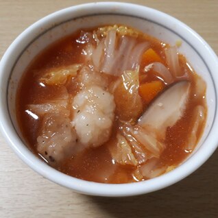 カレー用の豚肉で洋風スープ